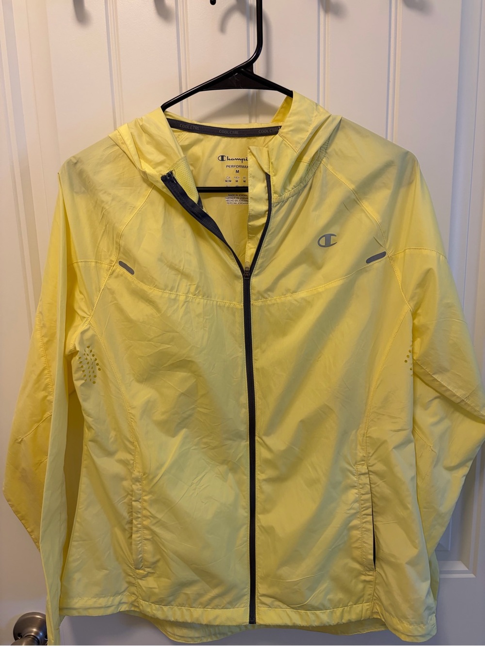Champion Women's Yellow Hooded Windbreaker Jacket